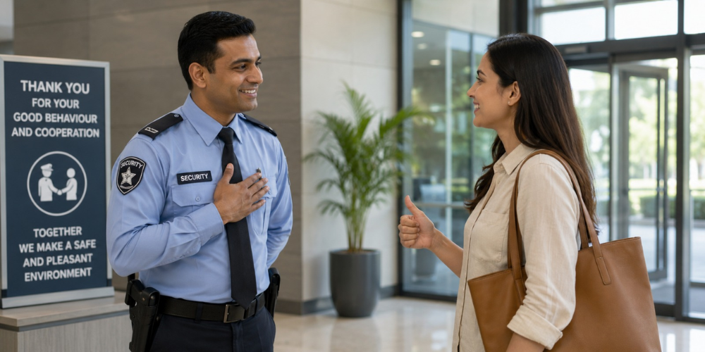 security guards dealing with difficult customers